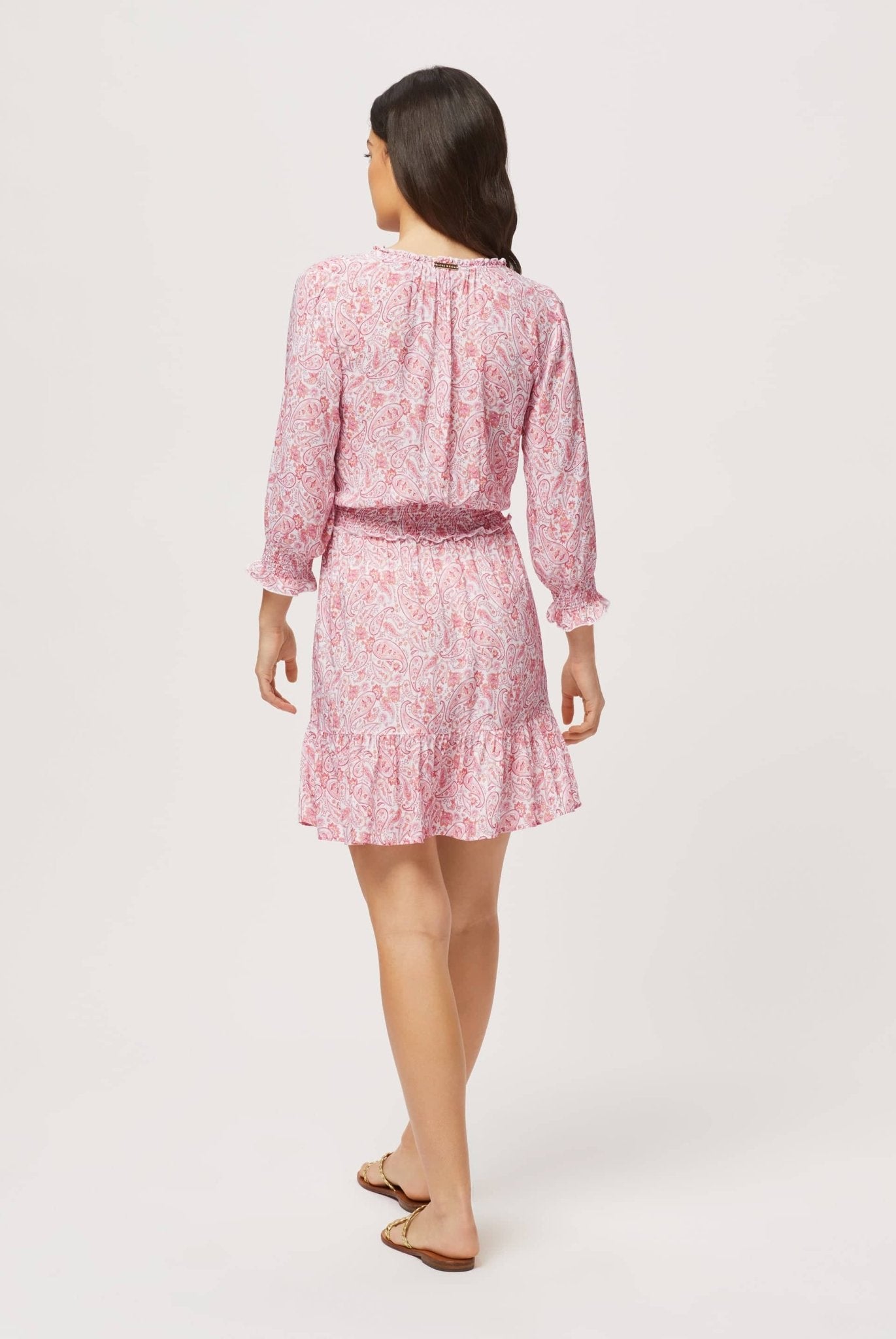 Muskmelon Bay Smocked Waist Tiered Mini Dress In Pink - Heidi Klein - UK Store