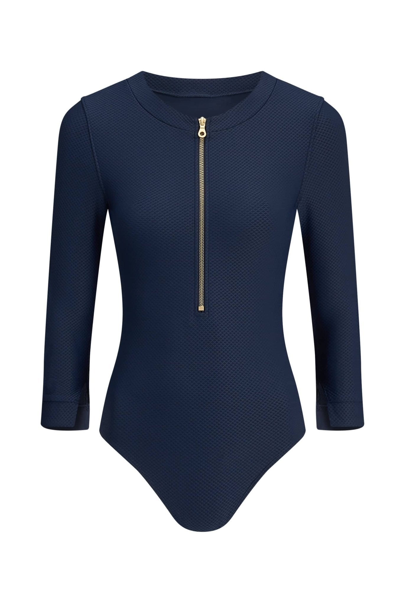Orient Long Sleeve Bodysuit in Navy Blue - Heidi Klein - UK Store