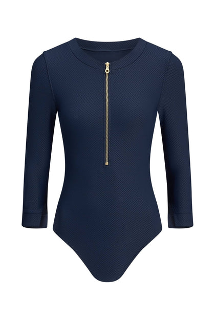 Heidi Klein - UK Store - Orient Long Sleeve Bodysuit in Navy Blue