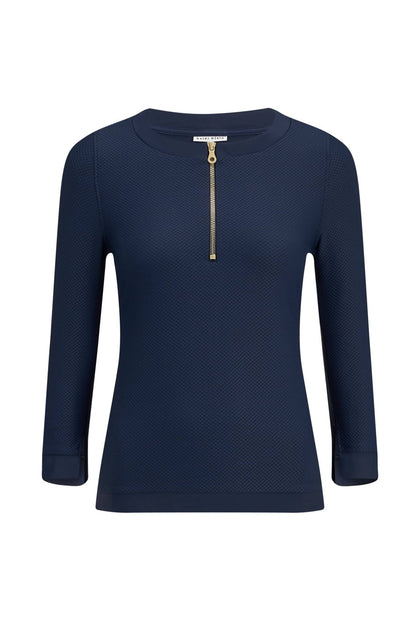 Heidi Klein - UK Store - Orient Long Sleeve Vest in Navy Blue