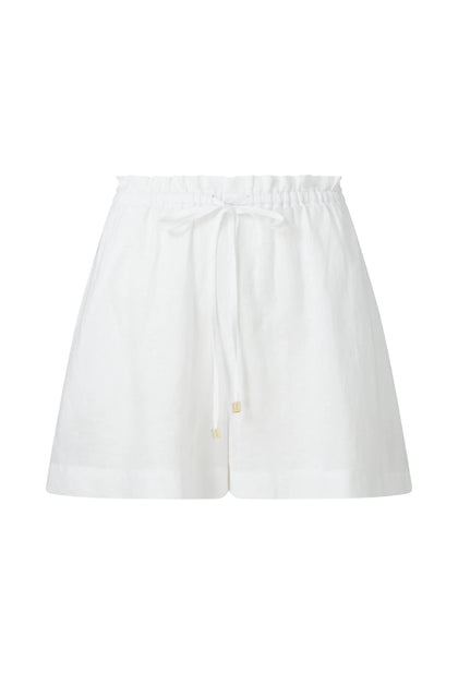 Heidi Klein - UK Store - White Bay Linen Drawstring Shorts in White