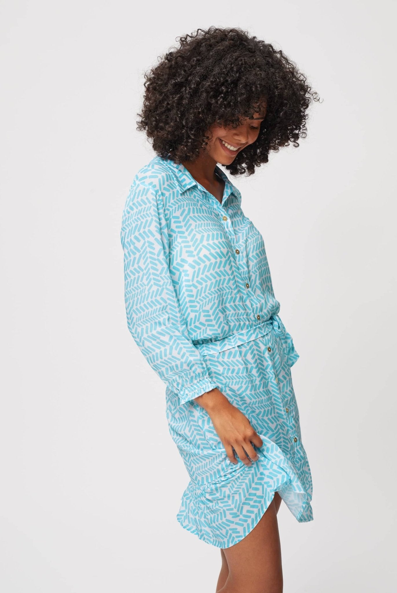 Zanzibar Ruffle Shirt Dress - Heidi Klein - UK Store